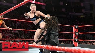 Ronda Rousey amp Ember Moon vs Nia Jax amp Tamina Raw Dec 3 2018 [upl. by Gibe]