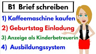 Prüfung B1  DTZ  Brief schreiben 2022  Neu   4 wichtige Briefe [upl. by Ilojna]