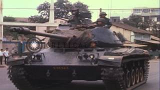 Army of the Republic of Vietnam soldiers M133 armored personnel carrier and tanHD Stock Footage [upl. by Jeannine580]