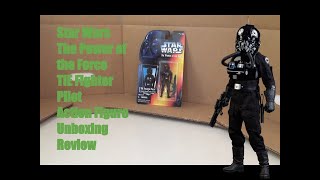 Star Wars TIE Fighter Pilot Power of the Force Action Figure Unboxing and Review [upl. by Grogan284]