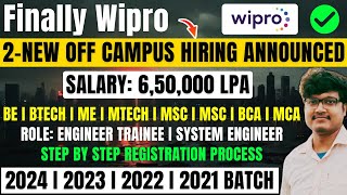 🔥Wipro 2 New OFF Campus Hiring Announced  Trainee System Engineer  OFF Campus Drive 2024 202320 [upl. by Mcclelland]