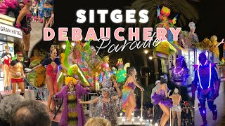 SITGES CARNAVAL 2022  RUA DE LA DISBAUXA  DEBAUCHERY PARADE  CARNAVAL HIGHLIGHTS [upl. by Yremogtnom973]