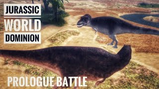 Jurassic World Dominion Prologue Battle Giganotosaurus VS Tyrannosaurus Dinosaur world Mobile Roblox [upl. by Ahsiemal]