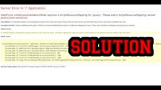 Server Error in  Application Solution Validation control [upl. by Camilla]