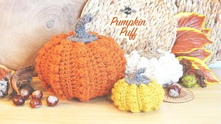 Crochet Citrouille quotPuffquot I Pumpkin 3 tailles I Point puff [upl. by Anirak]