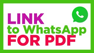 How to create a Link to WhatsApp in a PDF Catalog✅ [upl. by Charlean]