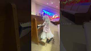 Your sign to start veiling🤍 veil veiling catholic catholicmass church toddlerfyp [upl. by Neural102]