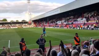 Crowd celebrations with Atdhe Nuhiu at Brentford [upl. by Zorah]