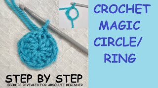 How to CROCHET MAGIC CIRCLECROCHET MAGIC RING ABSOLUTE BEGINNER TUTORIALEASY STEP BY STEP [upl. by Llevrac]