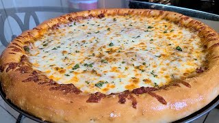 Homemade Meat sauce Pizza  A pizza with ground beef Italian sausage marinara sauce and cheeses [upl. by Thissa]