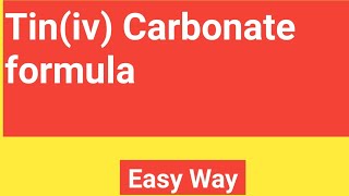 TinivCarbonate FormulaFormula for Tiniv Carbonate [upl. by Enenaj]