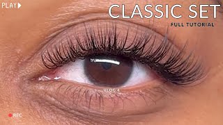 Full Classic Eyelash Extension Tutorial  BEST Techniques for Beginners  VERY DETAILED [upl. by Ninon253]