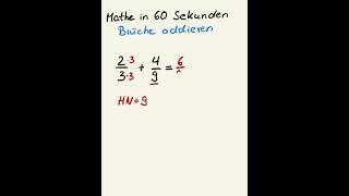 Bruchrechnen  Brüche addieren mathe mathetipps [upl. by Nitsrek]