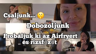 csaló kajám probáljuk ki az Airfryert rizsfőzőt dobozoljunk Vlog 😁 [upl. by Aeriel501]