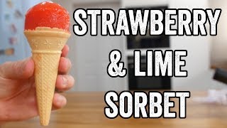 Strawberry amp Lime Sorbet Recipe [upl. by Garrity]