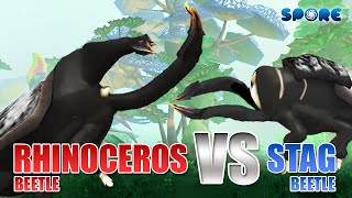 Rhinoceros Beetle vs Stag Beetle  Insect FaceOff S1E2  SPORE [upl. by Gaivn]