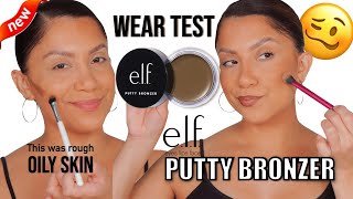 ELF COSMETICS PUTTY BRONZER  WEAR TEST oily skin  MagdalineJanet [upl. by Assenov]