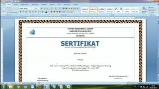 Cara Membuat Sertifikat atau Piagam dengan Mail Merge [upl. by Beaver]