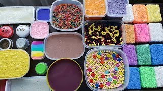 Crunchy slime smoothie  Mixing Old Slime and More Stuff amp Foam Bricks [upl. by Llenel]