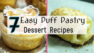 7 Easy Puff Pastry Dessert Recipes [upl. by Maidie]