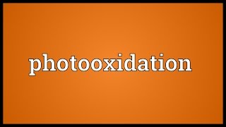 Photooxidation Meaning [upl. by Allayne]