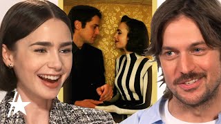 Lily Collins amp Lucas Bravo On Filming STEAMY Emily In Paris Carriage Scene [upl. by Notsirt]