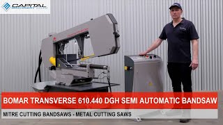 Bomar Transverse 610440 DGH Semi Automatic Bandsaw  Video Demo [upl. by Salesin769]