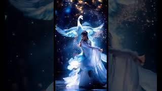 UNBELIEVABLE dancer transform to blue swan at AGT ai aianimation americagottalent shorts [upl. by Ahtamas]