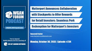 234 Matterport Announces Collaboration with Stockperks to Offer Rewards Retail Investors  mttr [upl. by Eseyt]