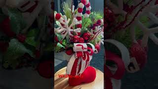 Santa boot centerpiece christmas christmasdecoration [upl. by Faxon]