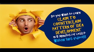 CLAIMCOUNTERCLAIM 5MINUTE LEARNING CHALLENGE ABOUT CLAIM TO COUNTERCLAIM PATTERN OF IDEA DEVT [upl. by Lamrert]