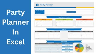 Party planner in excel  Printable Party Planner  Event Planner  Birthday Planner party [upl. by Ahsitul]