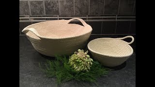 HOW TO  MAKE ROPE BOWLS  with sewing machine  full tutorial [upl. by Anidal]