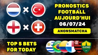 Pronostics et paris sur le foot aujourdhui Angleterre vs Suisse PaysBas vs Turquie [upl. by Winifred527]