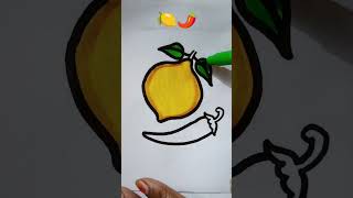 Lemon chilli colour drawing viralshort youtubeshorts shortsfeed [upl. by Dunc]