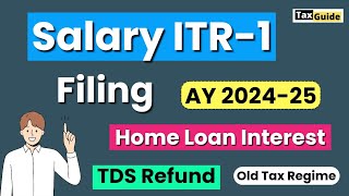 Income Tax Return ITR1 filing  ITR 1 online filing process AY 202425  ITR filing for Salaried [upl. by Eerahc]