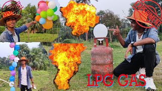 LPG Gas Filled Balloon VS Fire Experiment  LPG Gas In Balloon [upl. by Airotciv]