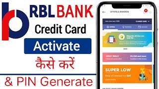 RBL Credit Card pin online  how to activate rbl bank credit card [upl. by Eerok]