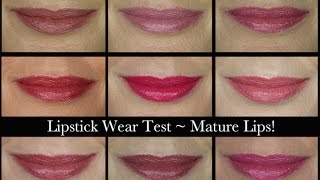 Lipstick Wear Test for Mature Lips 2017 [upl. by Naitsirhk]