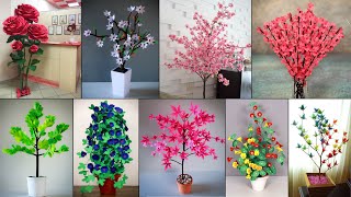 Stunning  DIY Flower Tree  Change Your Home Decoration With Paper Flower Pot [upl. by Atikin]