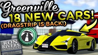 18 NEW FICTIONAL CARS DRAG STRIP STARBUCKS AND MORE  Greenville ROBLOX Update [upl. by Ahsi775]