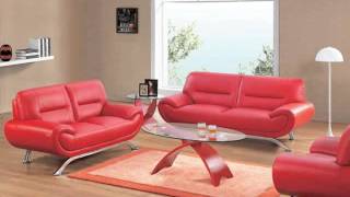 Sofa Designs And Collection  Leather Sofa Red Romance [upl. by Orwin126]