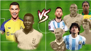 Ronaldo Pele VS Messi Maradona Zidan Ronaldinho Cruyff Ronaldo Nazario [upl. by Canotas]