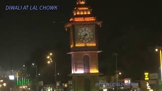 DIWALI AT LAL CHOWK SRINAGAR diwali ayodhya [upl. by Annayrb]