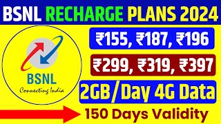 Bsnl recharge plans 2024  2GBDays  4G Data  Validity 150 Days  Bsnl prepaid recharge plan [upl. by Citron210]