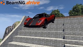 BeamNGdrive  Pagani Zonda Stunts [upl. by Aerdnak]