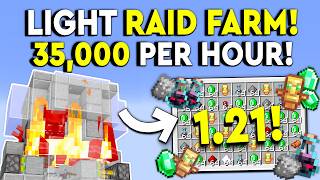 BEST LIGHT RAID FARM 121 Minecraft Tutorial  NEW  35000HR [upl. by Tnayrb635]