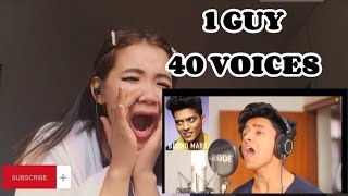 1GUY 40 VOICES  YOU WONT BELIEVE WHAT YOU HEAR  Aksh Baghla reaction [upl. by Aicirtak]