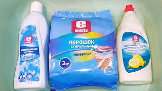 Laundry Powder Softener and Dish Soap ECONTA 🤍 ASMR [upl. by Aisirtap409]