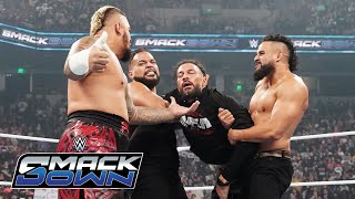 FULL SEGMENT The Bloodline destroy Roman Reigns and Jimmy Uso SmackDown Oct 18 2024 [upl. by Alemaj341]